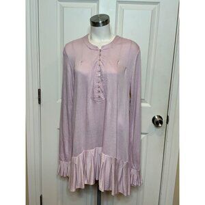 Free People Dusty Lavender Purple Drop Waist Dress Pleated Cuff Hem Size M, NWT!